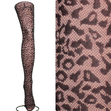 RAJSTOPY ŻAKARDOWE WZORZYSTE WZOR LEOPARD