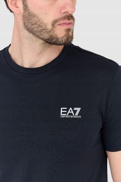 EA7 Granatowy t-shirt męski z małym logo XXL