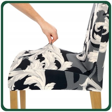 ПОКРЫТИЕ НА СТУЛ, ЧЕРНЫЙ, ГИБКИЙ, УНИВЕРСАЛЬНЫЕ УЗОРЫ, Чехлы