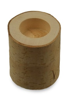 Świecznik z brzozy, tealight, plaster brzoza 8 cm