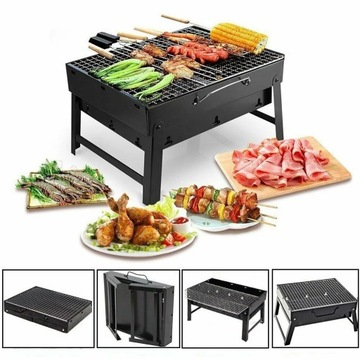 GRILL TURYSTYCZNY WALIZKA PODRÓŻNY MAŁY SKŁADANY BBQ PRZENOŚNY Z RUSZTEM