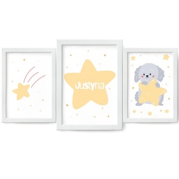 Звезда Набор из 3-х штук детских постеров А3 + ИМЯ