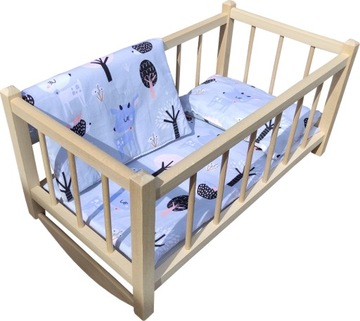 ДЕРЕВЯННАЯ ЛЮЛЬКА С ПОДЛОЖКОЙ для КУКОЛ