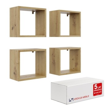 KOMBINACJA SZAFEK ŚCIENNYCH PÓŁKI WISZĄCE CUBE NR 30 DO BIURA ARTISAN 4 SZT
