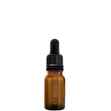 BUTELKA SZKLANA 10ML BRĄZ Z PIPETĄ GWARANCYJNA x5