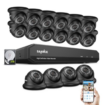 SANNCE 16-kanałowy zestaw do monitoringu 1080p-2TB