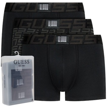 Bokserki męskie GUESS 3 pak czarne z kontrastowym logo XXL