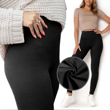 LEGGINSY BAWEŁNIANE KRYJĄCE WYSOKI STAN MODELUJĄCE getry W PRĄŻĘK, S/M cz