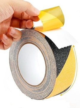 ЛЕНТА ПРОТИВОСКОЛЬЗЯЩАЯ САМОКЛЕЙКАЯ ЖЕЛТАЯ И ЧЕРНАЯ 50 мм * 5 МЕТРОВ ДЛЯ ЛЕСТНИЦ