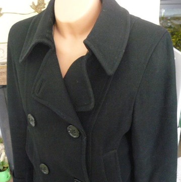 H&M płaszcz 46 48 black wełna grzybek kurtka