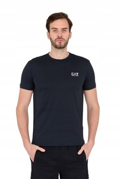 EA7 Granatowy t-shirt męski z małym logo XXL