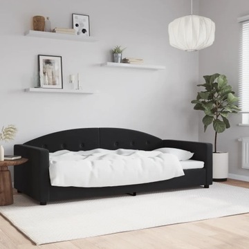 vidaXL Sofa z funkcją spania, czarna, 90x200 cm, obita aksamitem
