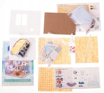 Миниатюрный БОЛЬШОЙ СКАНДИНАВСКИЙ Дом DIY Светодиодная Мебель