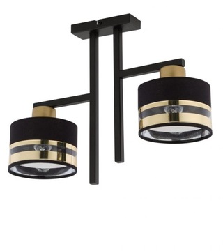 Designerski Nowoczesny SIGMA PRO 2 plafon CZARNY ZŁOTY LED