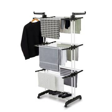 SUSZARKA na PRANIE Pionowa STOJĄCA Kółka DUŻA Biała Balkonowa Konighoffer