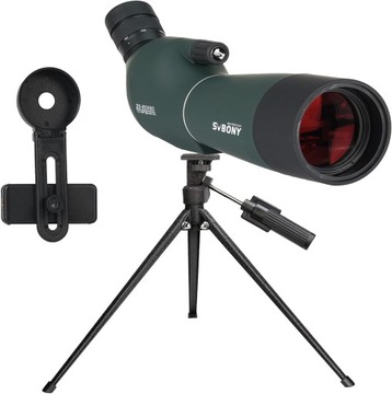 Luneta Svbony SV28PLUS ze statywem, obiektyw 20-60x60mm FMC, teleskop