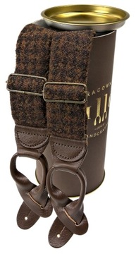 Подтяжки BROWN PLATED WOOL HARRIS TWEED на пуговицах