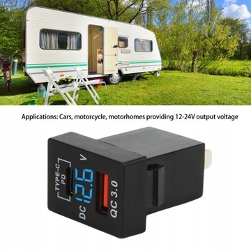 АВТОМОБИЛЬНОЕ ЗАРЯДНОЕ УСТРОЙСТВО QC3.0+PD USB 12-24В С РАЗЪЕМОМ ДЛЯ ЗАРЯДКИ ВОЛЬТМЕТРА