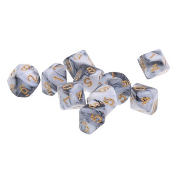 10pcs Dice 10 Dice Polyhedra D10 Dice for Dungeons