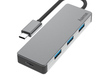Hama HUB USB-C, 4 porty, 10 Gbit/s adapter