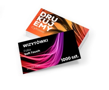 Wizytówki 90x50 Folia Soft Touch 350g 1000 szt.