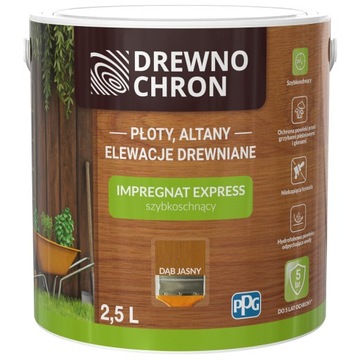 Drewnochron Impregnat do drewna SZYBKOSCHNĄCY Express dąb jasny 2,5L