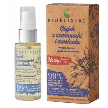Bioelixire Olejek z Czarnuszki do Włosów Średnio i Wysokoporowatych 50 ml