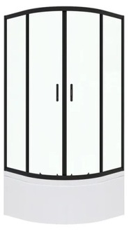 KABINA PRYSZNICOWA Z POLSKIM GŁĘBOKIM BRODZIKIEM KAMA BLACK 90X90