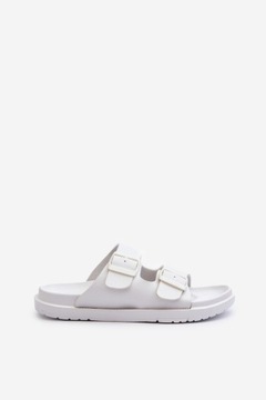 ЛЕГКИЕ ЖЕНСКИЕ ТАПОЧКИ ИЗ ПЕНЫ С БОЛЬШИМИ ЗВЕЗДНЫМИ ПРЯЖКАМИ NN274A751 БЕЛЫЙ 39