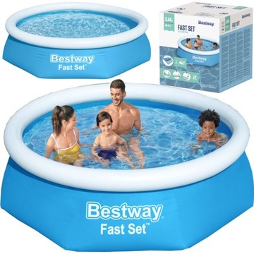 BESTWAY 57448 * BASEN OGRODOWY DMUCHANY ROZPOROWY OKRĄGŁY * 244x61cm