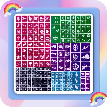 БЛЕСТКИЕ ТАТУ 200+ ШАБЛОНОВ + 24 ЦВЕТА ПОЛНЫЙ НАБОР ДЛЯ ДЕТЕЙ