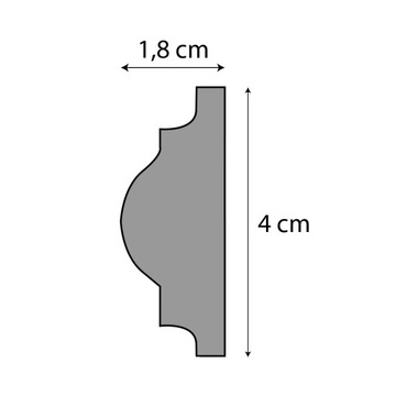 Декоративная настенная планка SL04 - 4см Жесткая