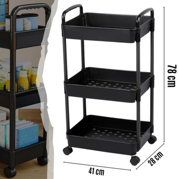 Кухонная тележка СТОЛ НА КОЛЕСАХ ТЕЛЕЖКА 3 УРОВНЯ С МОБИЛЬНЫМ ЗАМКОМ НА КОЛЕСАХ