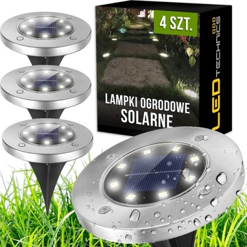 4x LAMPKA SOLARNA Gruntowa Dogruntowa Ogrodowa Najazdowa LED LAMPA WBIJANA