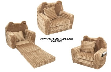 FOTELIK PLUSZAK ROZKŁADANY Z KIESZONKĄ DLA DZIECI 51/40/41