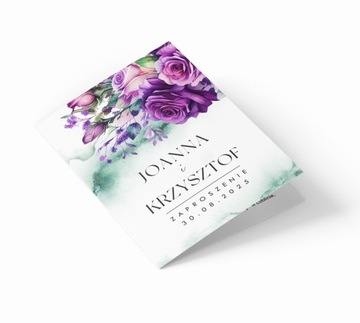 СВАДЕБНЫЕ ПРИГЛАШЕНИЯ «ФИОЛЕТОВЫЕ РОЗЫ» - ЭКО КОНВЕРТ + ПЕРСОНАЛИЗАЦИЯ