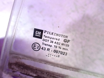 OPEL SIGNUM HB 03- SKLO (OKNO) DVEŘNÍ LEVÝ ZADNÍ MALÉ TROJŮHELNÍK