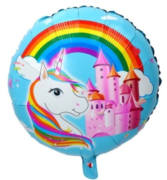 Balon Foliowy Okrągły Jednorożec 45 cm Urodziny