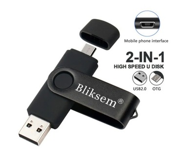 Pendrive 64GB Pamięć USB metalowy USB 2.0 USB MICRO 2w1 telefon PC kolory