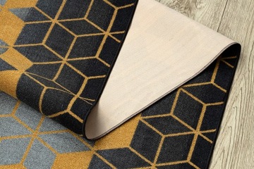 КОВЕР С РЕЗИНОВЫМ ПОКРЫТИЕМ 57 см черный/золотой ^*Q3278