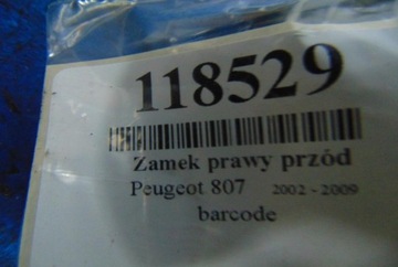 PEUGEOT 807 2.0HDI ZÁMEK PRAVÝ PŘEDNÍ