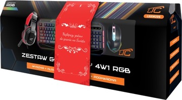 КЛАВИАТУРА КОВРИК ДЛЯ МЫШИ МИКРОФОН НАУШНИКИ ИГРОВОЙ НАБОР 4 В 1 ПОДАРОК