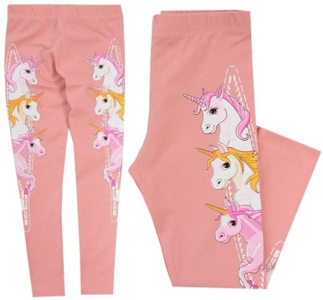 GETRY LEGGINSY BAWEŁNA JEDNOROŻCE różowe 110 H003D