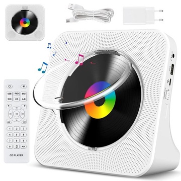 Odtwarzacz CD Głośnik Radio FM Bluetooth Przenośny