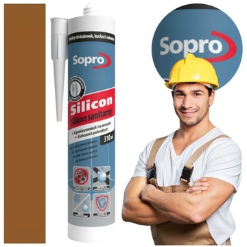 Silikon Sanitarny SOPRO Uniwersalny Grzybobójczy 310ml umbra 58