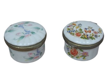 AYNSLEY Porcelanowa szkatułka puzderko 2 SZT