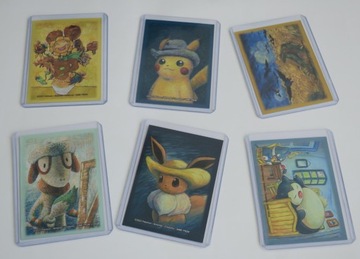 ОРИГИНАЛЬНАЯ КАРТОЧНАЯ ФУТБОЛКА С 6 РУКАВАМИ POKEMON VAN GOGH Пикачу Иви