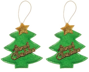 ZESTAW 4 SZT CHOINKI ZAWIESZKI Z FILCU NA CHOINKĘ MERRY CHRISTMAS BOMBKI