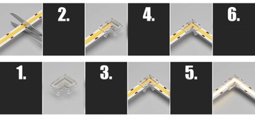 Złączka kątowa do taśm COB LED 8mm łącznik 90° zacisk szybki montaż klikana
