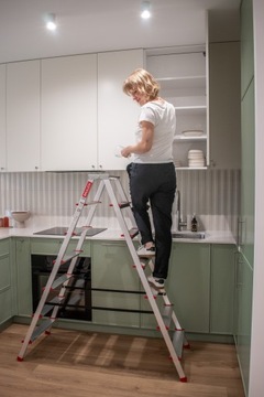 Лестница бытовая алюминиевая двусторонняя, 2х7 ступеней, BAULICH, ПОЛЬСКИЙ продукт